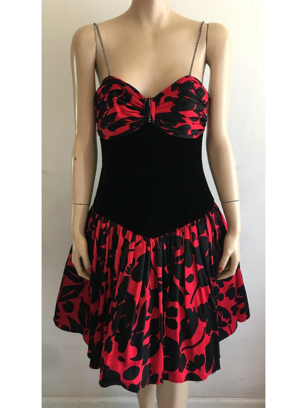 Vtg 80's St. Gillian Gorgeous Silk & Velvet Prom / Cocktail Party Dress sz 10